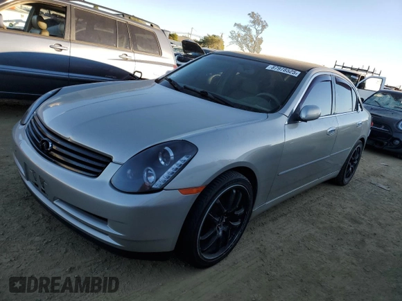 2004 Infiniti G35 w/Leather with VIN JNKCV51E24M611120, listed as a Copart auction lot 87978525 with 238,053 mi miles and Salvage Title. Bid and sale history available at DreamBid. Image 1.
