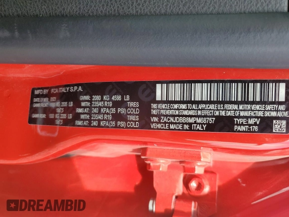 2021 Jeep Renegade 80th Anniversary with VIN ZACNJDBB8MPM68757, listed as a Copart auction lot 64491365 with 58,111 mi miles and Salvage title. Bid and sale history available at DreamBid. Image 13.