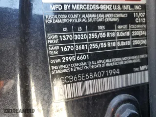 2008 Mercedes-Benz R-Class 3.5L with VIN 4JGCB65E68A071994, listed as a Copart auction lot 75475864 with 147,510 mi miles and Salvage Title. Bid and sale history available at carsss.com. Image 13.