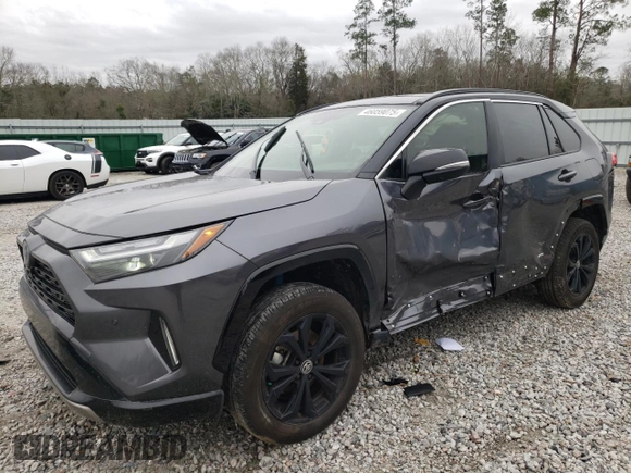 2024 Toyota RAV4 Hybrid XSE with VIN JTME6RFV0RD560232, listed as a Copart auction lot 46059075 with 50,099 mi miles and Salvage Title. Bid and sale history available at carsss.com. Image 1.