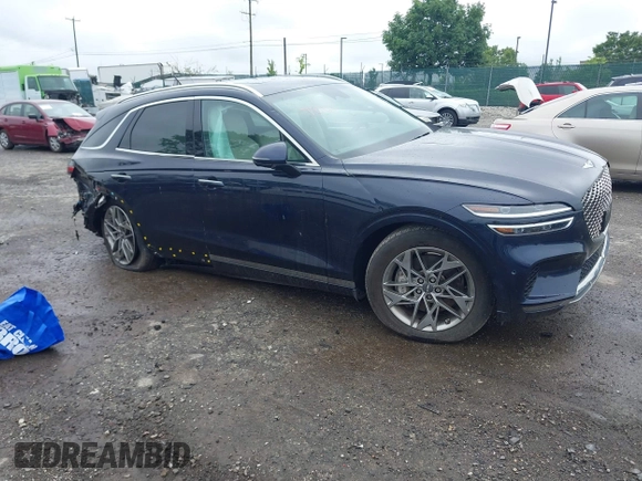 2023 Genesis GV70 2.5T with VIN KMUMADTB7PU130120, listed as a IAAI auction lot 42460466 with 25,802 mi miles and . Bid and sale history available at DreamBid. Image 1.