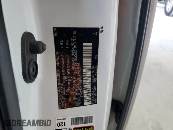 2018 Toyota Sienna XLE Auto Access Seat with VIN 5TDYZ3DC1JS934925, listed as a Copart auction lot 60167375 with 103,859 mi miles and Salvage title. Bid and sale history available at DreamBid. Image 13.