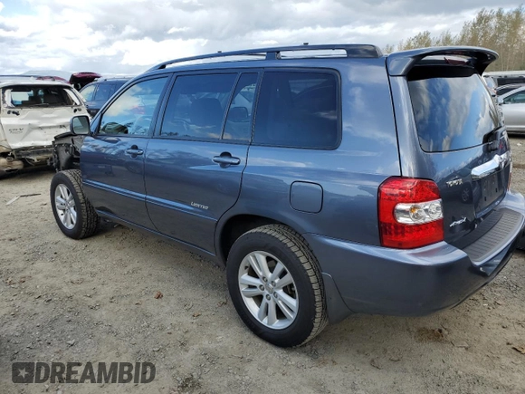 2007 Toyota Highlander Hybrid with VIN JTEHW21A970046744, listed as a Copart auction lot 72814474 with 80,305 mi miles and Salvage Title. Bid and sale history available at carsss.com. Image 2.