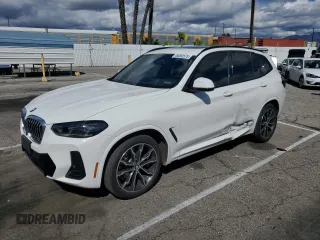 2022 BMW X3 sDrive30i with VIN 5UX43DP06N9M67530, listed as a Copart auction lot 49282575 with 51,127 mi miles and Salvage Title. Bid and sale history available at carsss.com. Image 1.