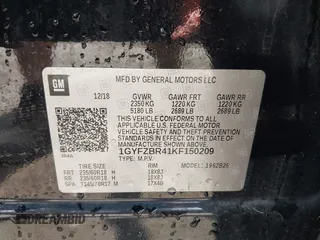 2019 Cadillac XT4 AWD Luxury z VIN 1GYFZBR41KF150209, wystawiony jako IAAI lot #42325529 z przebiegiem 76 828 mil mil oraz . Historia ofert i sprzedaży dostępna na DreamBid. Obrazek 9.