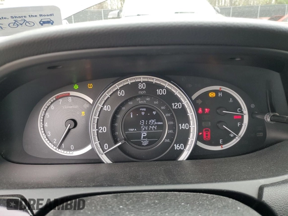 2017 Honda Accord Sedan LX with VIN 1HGCR2F37HA117422, listed as a Copart auction lot 51909935 with 131,195 mi miles and Salvage Title. Bid and sale history available at carsss.com. Image 9.