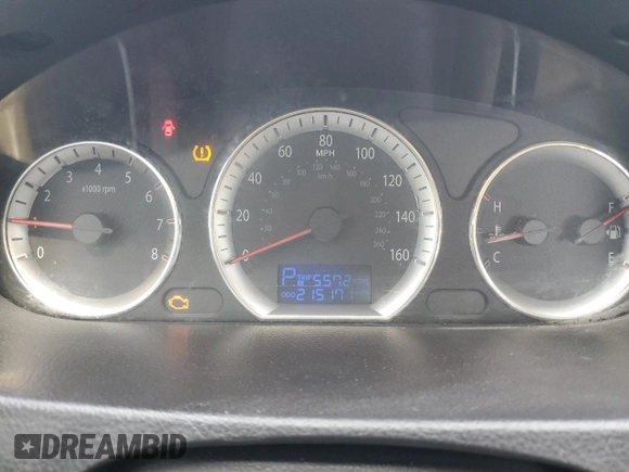 2009 Hyundai Sonata GLS with VIN 5NPET46C49H408054, listed as a Copart auction lot 58868105 with 215,171 mi miles and Salvage title. Bid and sale history available at DreamBid. Image 9.