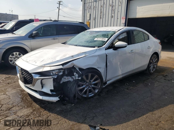 2019 Mazda 3 Preferred with VIN 3MZBPADL0KM113572, listed as a Copart auction lot 75737004 with 56,543 mi miles and Salvage Title. Bid and sale history available at DreamBid. Image 1.