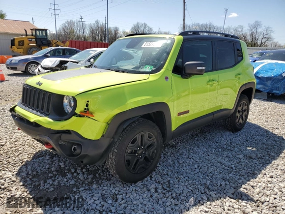 2018 Jeep Renegade Trailhawk with VIN ZACCJBCB0JPH49959, listed as a Copart auction lot 51521625 with 37,152 mi miles and Salvage Title. Bid and sale history available at carsss.com. Image 1.