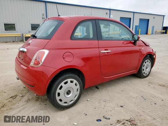2013 FIAT 500 Pop with VIN 3C3CFFAR7DT674168, listed as a Copart auction lot 59771195 with 70,354 mi miles and Salvage title. Bid and sale history available at DreamBid. Image 3.