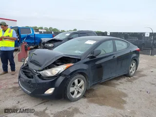 2013 Hyundai Elantra GLS PZEV with VIN KMHDH4AE0DU949943, listed as a IAAI auction lot 41936762 with 79,401 mi miles. Bid and sale history available at carsss.com. Image 2.