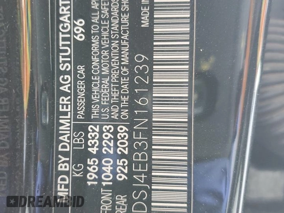 2015 Mercedes-Benz CLA 250 with VIN WDDSJ4EB3FN161239, listed as a Copart auction lot 49631814 with 70,112 mi miles and . Bid and sale history available at DreamBid. Image 12.