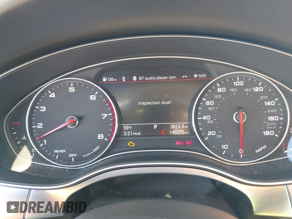 2016 Audi A7 3.0 Premium Plus with VIN WAUWGAFC4GN144738, listed as a IAAI auction lot 41580879 with 146,375 mi miles. Bid and sale history available at carsss.com. Image 7.
