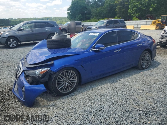 2021 Genesis G70 2.0T with VIN KMTG64LA1MU075945, listed as a Copart auction lot 56481205 with 88,160 mi miles and Salvage title. Bid and sale history available at DreamBid. Image 1.