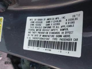 2013 Honda Accord LX z VIN 1HGCR2F35DA021542, wystawiony jako IAAI lot #42274123 z przebiegiem Nie podano mil oraz . Historia ofert i sprzedaży dostępna na DreamBid. Obrazek 9.