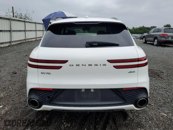 2023 Genesis GV70 2.5T with VIN KMUMADTB4PU103750, listed as a Copart auction lot 61221365 with 37,092 mi miles and Salvage title. Bid and sale history available at DreamBid. Image 6.