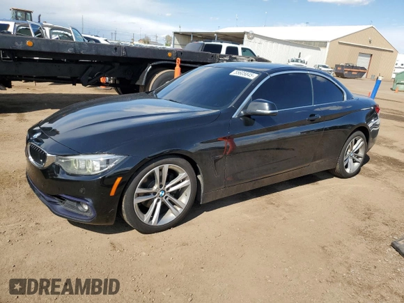 2018 BMW 4 Series 430i with VIN WBA4Z1C57JEC60579, listed as a Copart auction lot 55605845 with 73,305 mi miles and Salvage title. Bid and sale history available at DreamBid. Image 1.