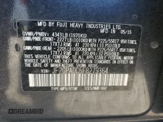 2015 Subaru Crosstrek Premium с VIN JF2GPADC5F8279364, выставлен на аукционе Copart как лот 54957555 с пробегом 194 389 миль миль и Списание • Salvage title. История ставок и продаж доступна на DreamBid. Изображение 12.