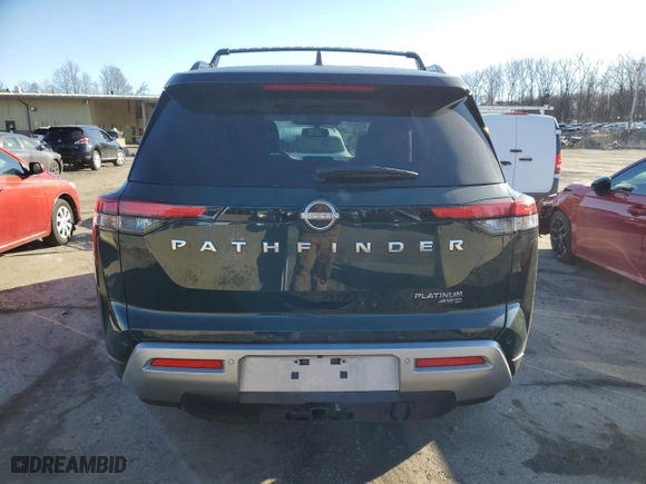 2022 Nissan Pathfinder Platinum with VIN 5N1DR3DK5NC202211, listed as a Copart auction lot 48117015 with 52,457 mi miles and Salvage Title. Bid and sale history available at carsss.com. Image 6.