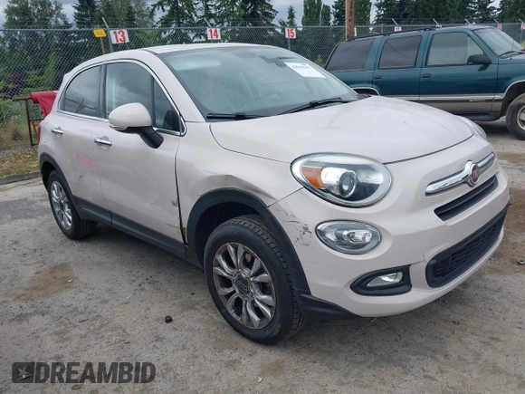 2016 FIAT 500X Lounge with VIN ZFBCFYDT0GP345757, listed as a IAAI auction lot 42539167 with 59,582 mi miles and . Bid and sale history available at DreamBid. Image 1.