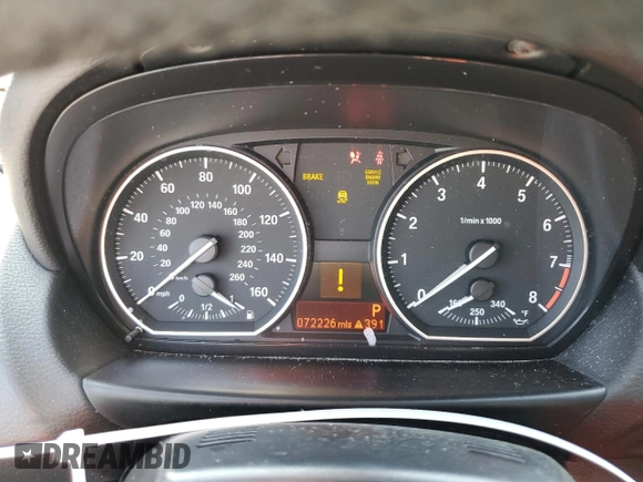 2012 BMW 1 Series 135i with VIN WBAUN7C58CVM26395, listed as a Copart auction lot 58126735 with 72,226 mi miles and Salvage title. Bid and sale history available at DreamBid. Image 9.