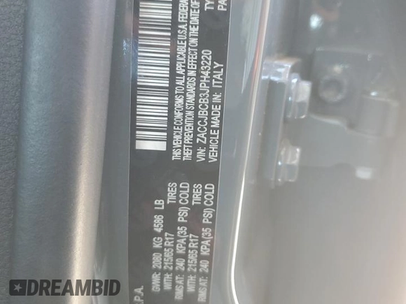 2018 Jeep Renegade Trailhawk with VIN ZACCJBCB3JPH43220, listed as a Copart auction lot 55473395 with Not provided miles and Salvage title. Bid and sale history available at DreamBid. Image 12.