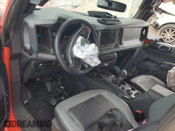 2023 Ford Bronco with VIN 1FMEE5DH5PLB84151, listed as a Copart auction lot 45160185 with 20,958 mi miles and Salvage Title. Bid and sale history available at DreamBid. Image 8.