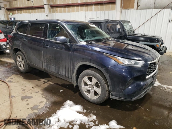 2020 Toyota Highlander L with VIN 5TDCZRBH0LS030899, listed as a Copart auction lot 75532334 with 224,693 mi miles and Salvage title. Bid and sale history available at DreamBid. Image 4.