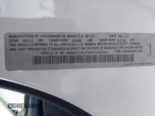 2011 Volkswagen Jetta SE с VIN 3VWDZ7AJ7BM386016, выставлен на аукционе IAAI как лот 42709416 с пробегом 156 890 миль миль и . История ставок и продаж доступна на DreamBid. Изображение 9.