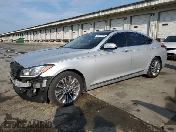 2017 Genesis G80 3.8L z VIN KMHGN4JE2HU199246, wystawiony jako Copart lot #64332695 z przebiegiem 80 508 mil mil oraz Szkoda całkowita • Salvage title. Historia ofert i sprzedaży dostępna na DreamBid. Obrazek 1.