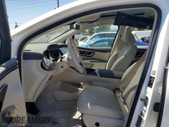 2023 Mercedes-Benz EQS with VIN 4JGDM2DB2PA009196, listed as a Copart auction lot 63701564 with 13,718 mi miles and Salvage Title. Bid and sale history available at carsss.com. Image 7.