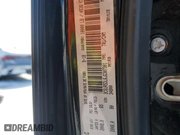 2018 Ram 2500 Big Horn z VIN 3C6UR5DL6JG307301, wystawiony jako Copart lot #45898065 z przebiegiem 405 312 mil mil oraz Szkoda całkowita • Salvage title. Historia ofert i sprzedaży dostępna na DreamBid. Obrazek 12.