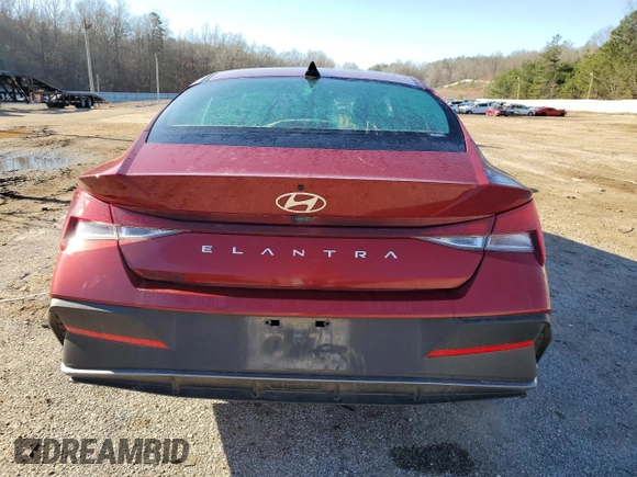 2024 Hyundai Elantra SEL with VIN KMHLM4DGXRU702893, listed as a Copart auction lot 46631995 with 29,294 mi miles and Salvage Title. Bid and sale history available at carsss.com. Image 6.