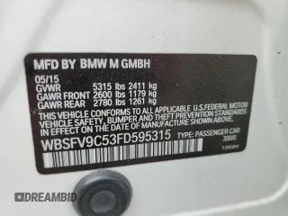 2015 BMW M5 z VIN WBSFV9C53FD595315, wystawiony jako Copart lot #39656653 z przebiegiem 85 869 mil mil oraz . Historia ofert i sprzedaży dostępna na DreamBid. Obrazek 12.