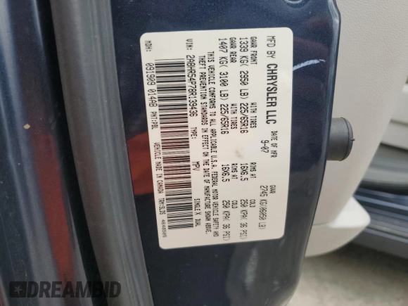 2008 Chrysler Town & Country Touring with VIN 2A8HR54P78R139436, listed as a Copart auction lot 52924775 with 319,250 mi miles and Salvage Title. Bid and sale history available at DreamBid. Image 13.