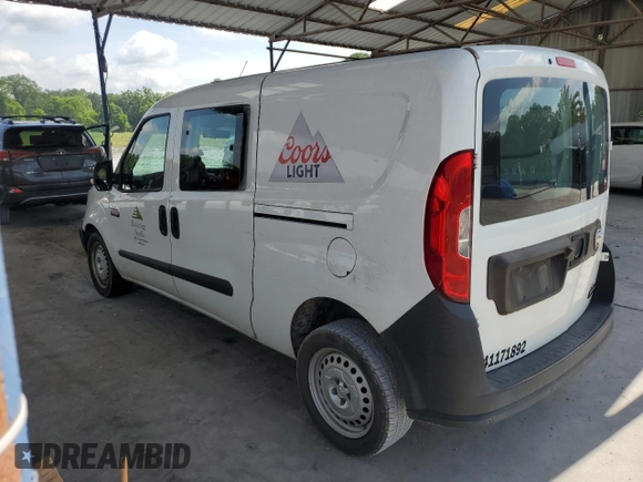 2017 Ram ProMaster City Cargo Tradesman with VIN ZFBERFAB5H6G61892, listed as a Copart auction lot 56341835 with 201,231 mi miles and Salvage title. Bid and sale history available at DreamBid. Image 2.