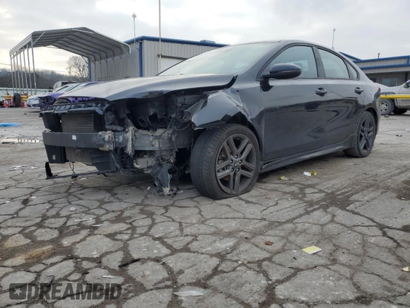 2021 Kia Forte GT-Line with VIN 3KPF34AD6ME297508, listed as a Copart auction lot 85297774 with 93,191 mi miles and Salvage Title. Bid and sale history available at carsss.com. Image 1.