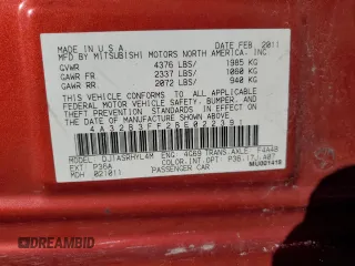 2011 Mitsubishi Galant ES with VIN 4A32B3FF2BE022391, listed as a Copart auction lot 80257984 with 0 mi miles and Salvage Title. Bid and sale history available at carsss.com. Image 13.