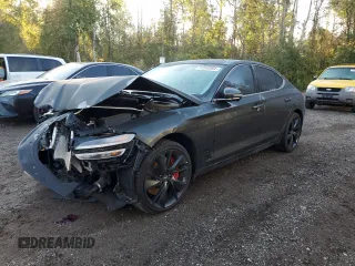 2023 Genesis G70 3.3T with VIN KMTG54TE0PU128774, listed as a Copart auction lot 72209364 with 14,186 mi miles and Salvage Title. Bid and sale history available at carsss.com. Image 2.