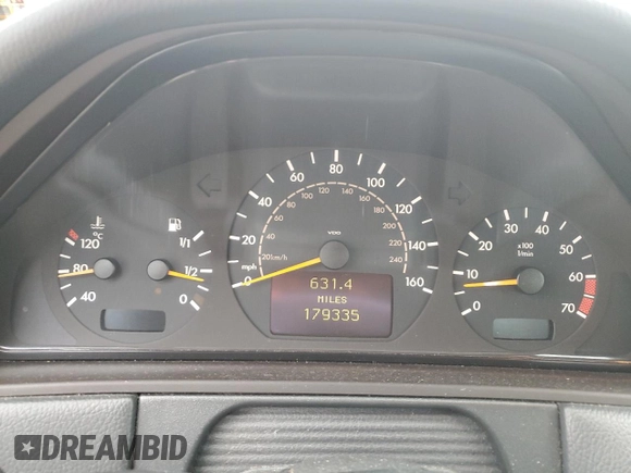 2001 Mercedes-Benz E-Class with VIN WDBJF65J31B203461, listed as a Copart auction lot 44416005 with 179,335 mi miles and Salvage Title. Bid and sale history available at carsss.com. Image 9.