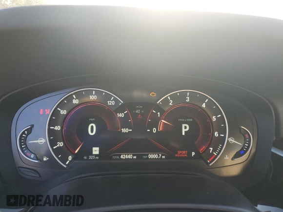 2019 BMW 5 Series 540i xDrive with VIN WBAJE7C58KWW09923, listed as a Copart auction lot 50146235 with 42,440 mi miles and Non Repairable. Bid and sale history available at carsss.com. Image 9.