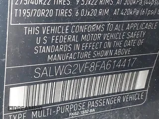 2015 Land Rover Range Rover Sport HSE with VIN SALWG2VF8FA614417, listed as a IAAI auction lot 41815994 with 139,792 mi miles and . Bid and sale history available at DreamBid. Image 9.