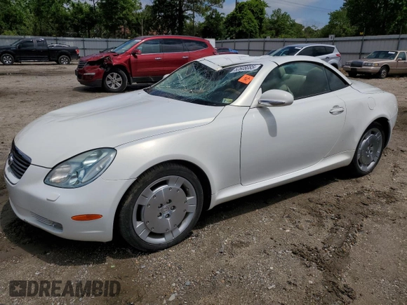 2003 Lexus SC 430 z VIN JTHFN48Y730038082, wystawiony jako Copart lot #52608085 z przebiegiem 133 491 mil mil oraz Szkody całkowita. Historia ofert i sprzedaży dostępna na DreamBid. Obrazek 1.
