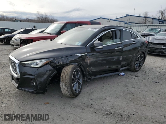 2024 Infiniti QX55 Luxe with VIN 3PCAJ5JR5RF110911, listed as a Copart auction lot 48920455 with 6,495 mi miles and Salvage Title. Bid and sale history available at DreamBid. Image 1.