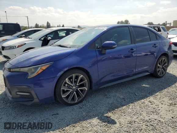 2022 Toyota Corolla SE with VIN 5YFS4MCE8NP106186, listed as a Copart auction lot 50429145 with 54,889 mi miles and Salvage Title. Bid and sale history available at carsss.com. Image 1.