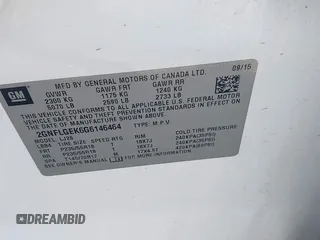 2016 Chevrolet Equinox LTZ with VIN 2GNFLGEK6G6146464, listed as a IAAI auction lot 42592421 with 126,354 mi miles and . Bid and sale history available at DreamBid. Image 9.