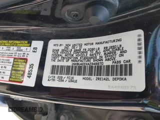 2010 Toyota Corolla with VIN 1NXBU4EEXAZ348970, listed as a IAAI auction lot 42454532 with 120,368 mi miles and . Bid and sale history available at DreamBid. Image 9.