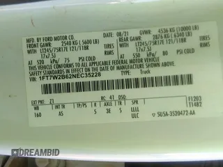 2022 Ford F-250 XL с VIN 1FT7W2B62NEC35228, выставлен на аукционе IAAI как лот 42202581 с пробегом 112 984 миль миль и . История ставок и продаж доступна на DreamBid. Изображение 9.