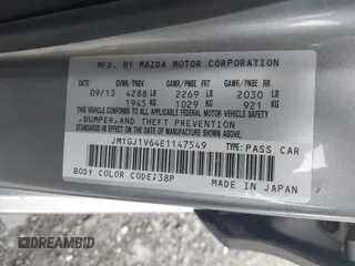 2014 Mazda 6 i Touring with VIN JM1GJ1V64E1147549, listed as a IAAI auction lot 42041025 with 124,400 mi miles and . Bid and sale history available at DreamBid. Image 9.