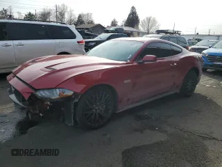 2021 Ford Mustang GT with VIN 1FA6P8CF0M5151679, listed as a Copart auction lot 46158895 with 26,253 mi miles and Salvage Title. Bid and sale history available at carsss.com. Image 1.